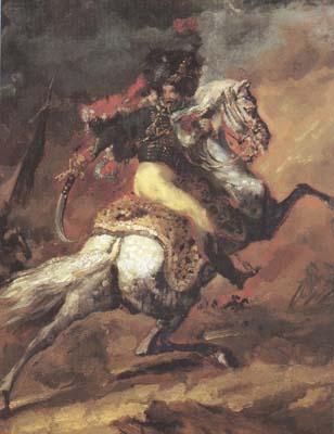 Theodore   Gericault Chasseur of the Imperial Guard,Charging (mk10) France oil painting art
